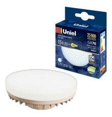 Лампа светодиодная Uniel (UL-00006783) GX70 15W 4000K таблетка матовая LED-GX70-15W/4000K/GX70/FR PLZ01WH
