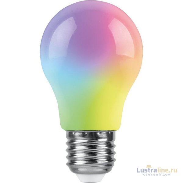 Лампа светодиодная Feron LB-375 E27 3W матовый RGB плавная сменая цвета 38118 Лампа светодиодная Feron LB-375 E27 3W матовый RGB плавная сменая цвета 38118