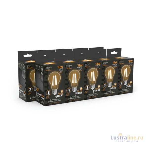 Лампа светодиодная Gauss Filament E27 18W 2700K 102902118
