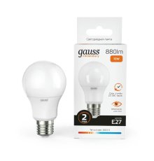 Лампа светодиодная Gauss E27 10W 3000K груша матовая 23210