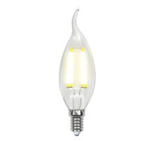 Лампа светодиодная филаментная (UL-00002229) Uniel E14 6W 4000K прозрачная LED-CW35-6W/NW/E14/CL GLA01TR