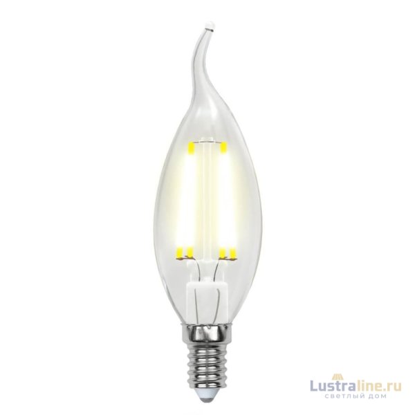 Лампа светодиодная филаментная (UL-00002229) Uniel E14 6W 4000K прозрачная LED-CW35-6W/NW/E14/CL GLA01TR