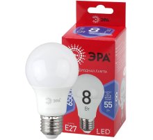 Лампа светодиодная Эра E27 8W 6500K LED A60-8W-865-E27 R Б0045323