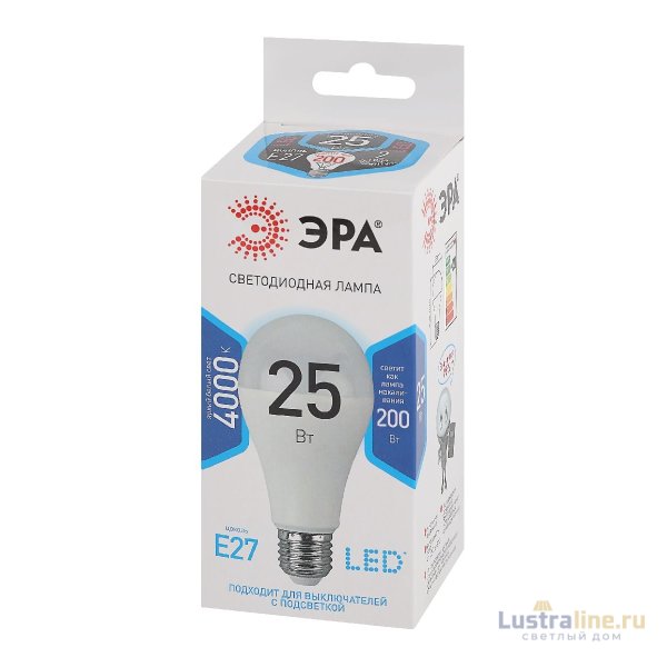Лампа светодиодная Эра E27 25W 4000K LED A65-25W-840-E27 Б0035335
