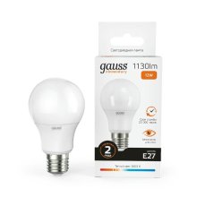 Лампа светодиодная Gauss E27 12W 3000K груша матовая 23212
