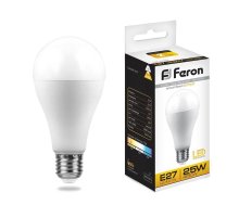 Лампа светодиодная Feron E27 25W 2700K Шар Матовая LB-100 25790