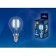 Лампа светодиодная филаментная (UL-00001370) Uniel E27 6W 4000K прозрачная LED-G45-6W/NW/E27/CL PLS02WH