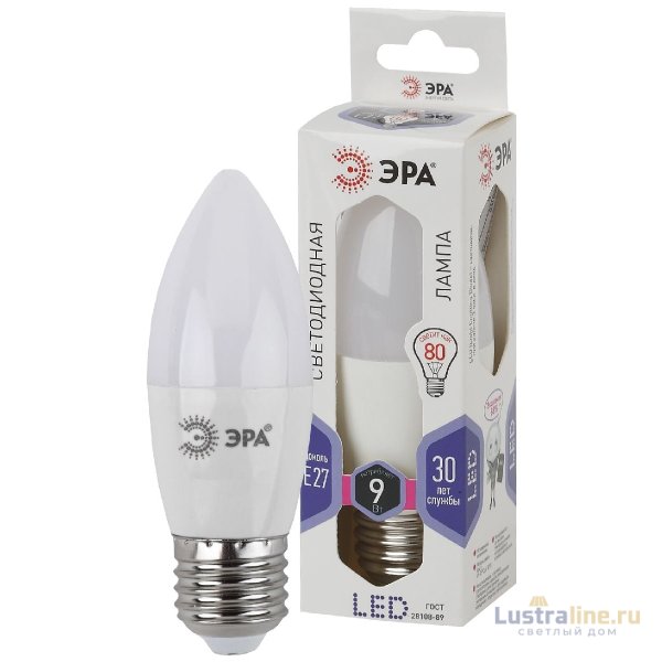 Лампа светодиодная Эра E27 9W 6000K LED B35-9W-860-E27 Б0031410 Лампа светодиодная Эра E27 9W 6000K LED B35-9W-860-E27 Б0031410