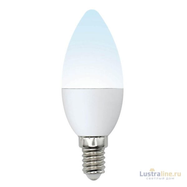 Лампа светодиодная (UL-00002374) Uniel E14 6W 4000K матовая LED-C37-6W/NW/E14/FR/MB PLM11WH