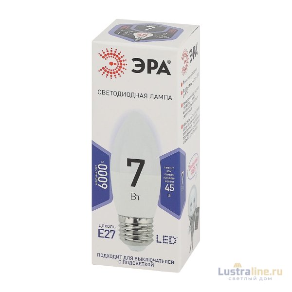 Лампа светодиодная Эра E27 7W 6000K LED B35-7W-860-E27 Б0031413 Лампа светодиодная Эра E27 7W 6000K LED B35-7W-860-E27 Б0031413