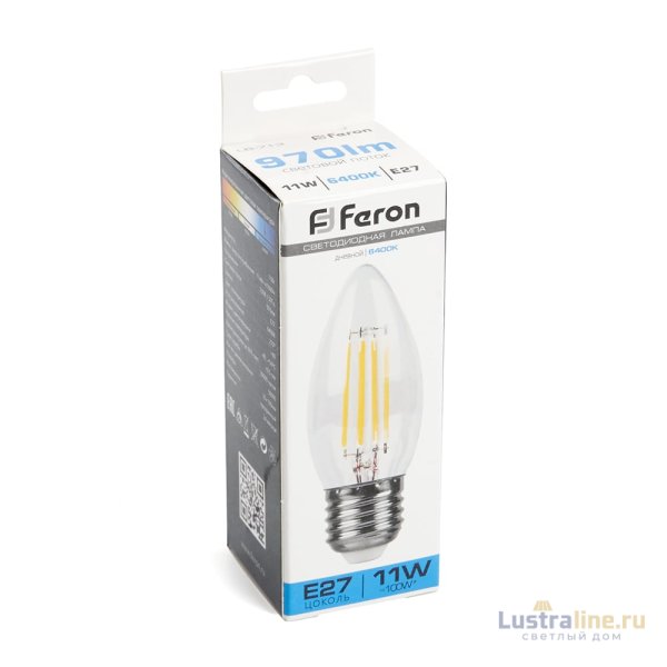 Лампа светодиодная Feron LB-713 Свеча E27 11W 6400K 38274