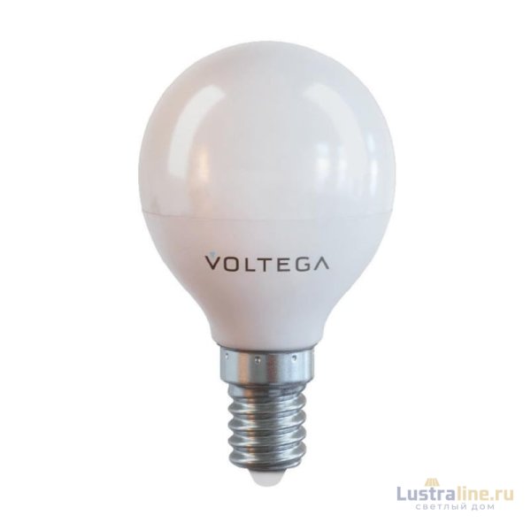 Лампа светодиодная Voltega E14 7W 4000К шар матовый VG2-G45E14cold7W 7055