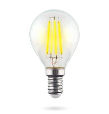 Лампа светодиодная Voltega E14 6W 4000К шар прозрачный VG10-G1E14cold6W-F 7022