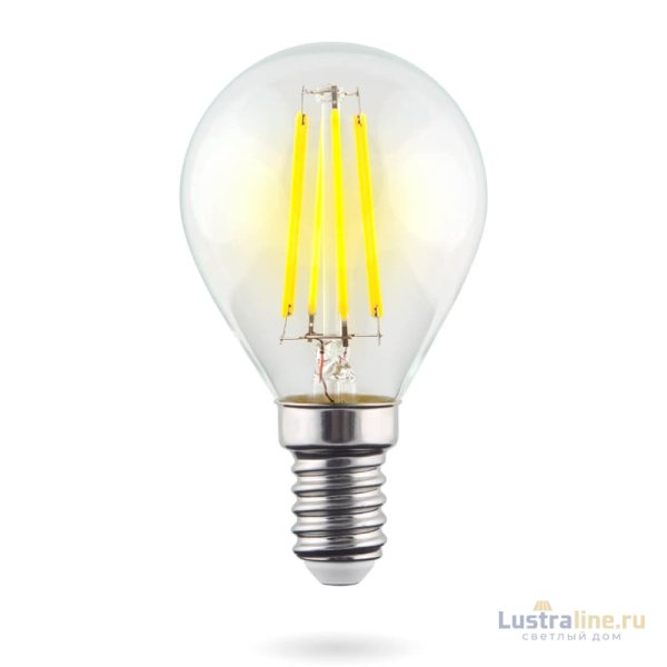 Лампа светодиодная Voltega E14 6W 4000К шар прозрачный VG10-G1E14cold6W-F 7022