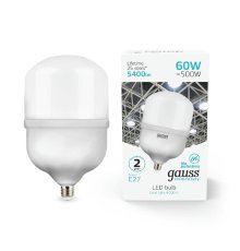 Лампа светодиодная Gauss E27 60W 4000K матовая 63226