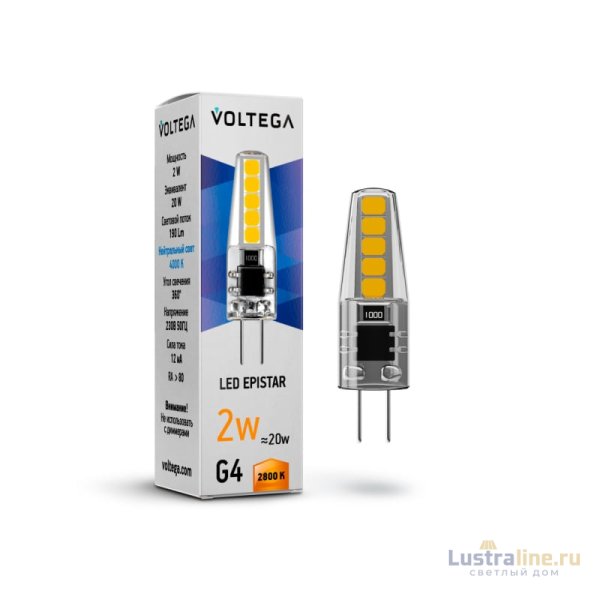 Лампа светодиодная Voltega G4 2W 2800K VG9-K1G4warm2W 7144 Лампа светодиодная Voltega G4 2W 2800K VG9-K1G4warm2W 7144