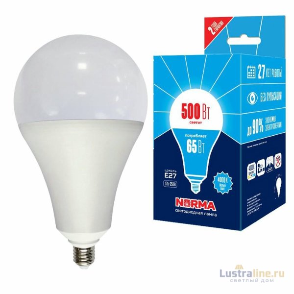 Лампа светодиодная Volpe Norma LED-A160-65W/4000K/E27/FR/NR картон UL-00005617