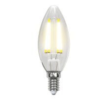 Лампа светодиодная филаментная (UL-00002198) Uniel E14 6W 4000K прозрачная LED-C35-6W/NW/E14/CL GLA01TR