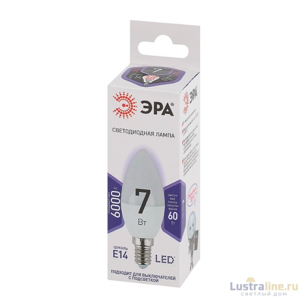 Лампа светодиодная Эра E14 7W 6000K LED B35-7W-860-E14 Б0031400