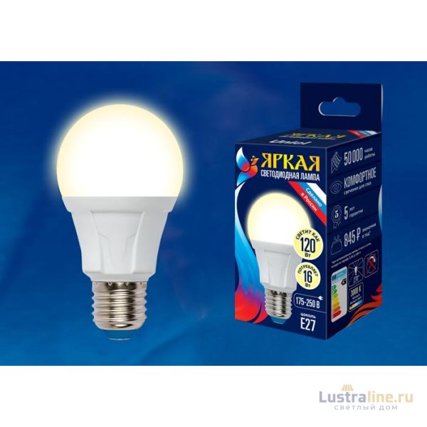 Лампа светодиодная (UL-00005032) Uniel E27 13W 6500K матовая LED-A60 13W/6500K/E27/FR PLP01WH Лампа светодиодная (UL-00005032) Uniel E27 13W 6500K матовая LED-A60 13W/6500K/E27/FR PLP01WH