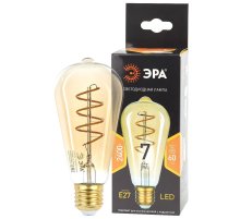 Лампа светодиодная Эра E27 7W 2400K F-LED ST64-7W-824-E27 spiral gold Б0047665