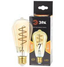 Лампа светодиодная Эра E27 7W 2400K F-LED ST64-7W-824-E27 spiral gold Б0047665