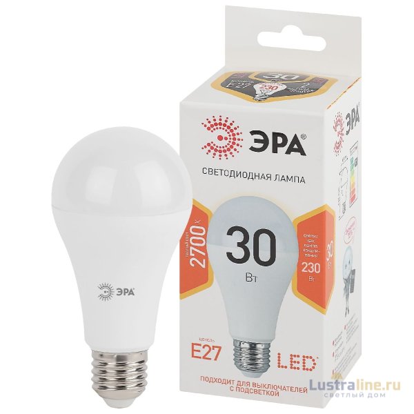 Лампа светодиодная Эра E27 30W 2700K LED A65-30W-827-E27 Б0048015