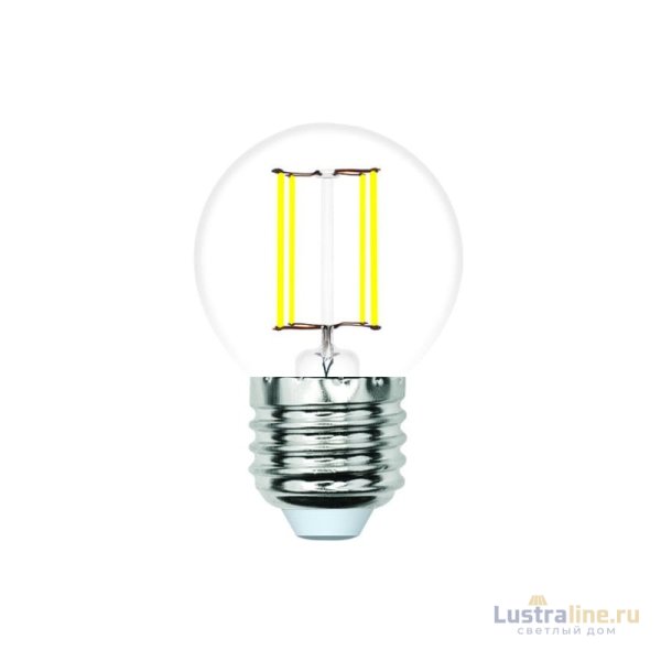 Лампа светодиодная филаментная Volpe E27 4W 3000K прозрачная LED-G45-4W/3000K/E27/CL/SLF