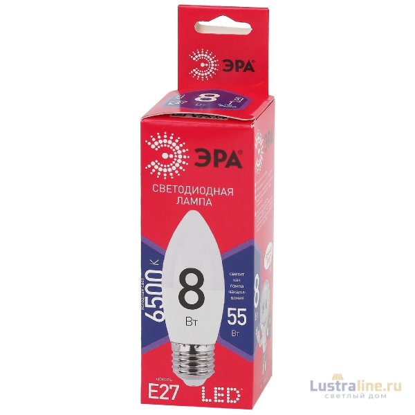 Лампа светодиодная Эра E27 8W 6500K LED B35-8W-865-E27 R Б0045342 Лампа светодиодная Эра E27 8W 6500K LED B35-8W-865-E27 R Б0045342