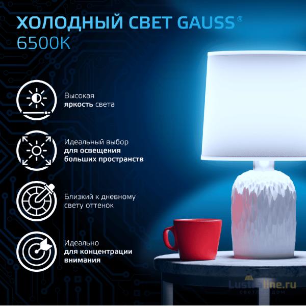 Лампа светодиодная Gauss E14 9W 6500K рефлектор матовый 106002309
