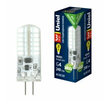 Лампа светодиодная Uniel LED-JC-12/3W/4000K/G4/CL SIZ05TR UL-00010367