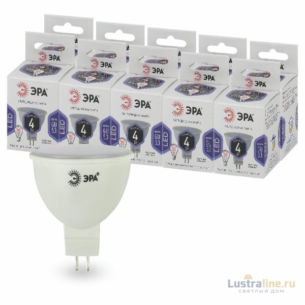 Лампа светодиодная Эра GU5.3 4W 6000K LED MR16-4W-860-GU5.3 Б0049068
