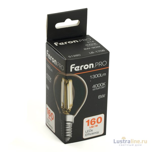Лампа светодиодная Feron LB-1708 E14 8W 4000K 51260 Лампа светодиодная Feron LB-1708 E14 8W 4000K 51260