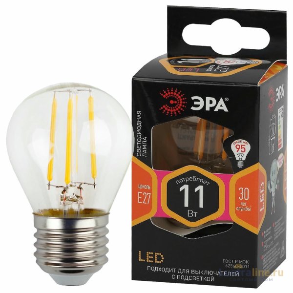Лампа светодиодная Эра E27 11W 2700K F-LED P45-11w-827-E27 Б0047013 Лампа светодиодная Эра E27 11W 2700K F-LED P45-11w-827-E27 Б0047013