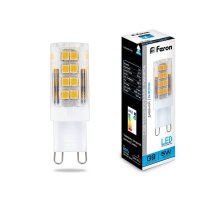 Лампа светодиодная Feron G9 5W 6400K Прямосторонняя Матовая LB-432 25771