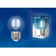 Лампа светодиодная филаментная (UL-00002208) Uniel E27 6W 4000K прозрачная LED-G45-6W/NW/E27/CL GLA01TR