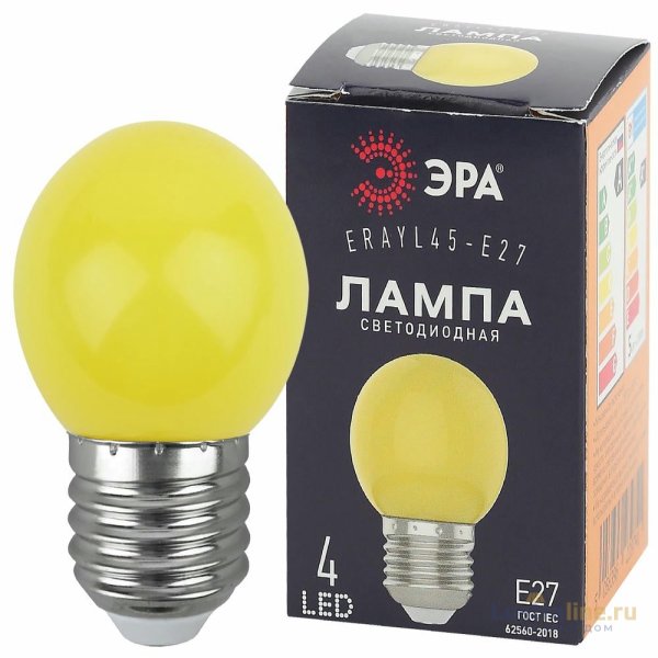 Лампа светодиодная Эра E27 1W 3000K ERAYL45-E27 Б0049576 Лампа светодиодная Эра E27 1W 3000K ERAYL45-E27 Б0049576