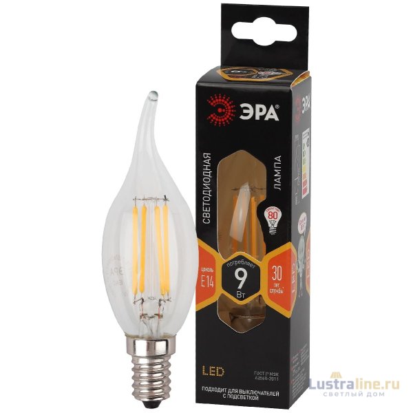 Лампа светодиодная Эра E14 9W 2700K F-LED BXS-9W-827-E14 Б0047003 Лампа светодиодная Эра E14 9W 2700K F-LED BXS-9W-827-E14 Б0047003