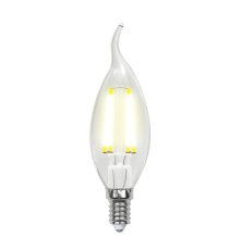 Лампа светодиодная филаментная (UL-00002199) Uniel E14 6W 3000K прозрачная LED-CW35-6W/WW/E14/CL GLA01TR