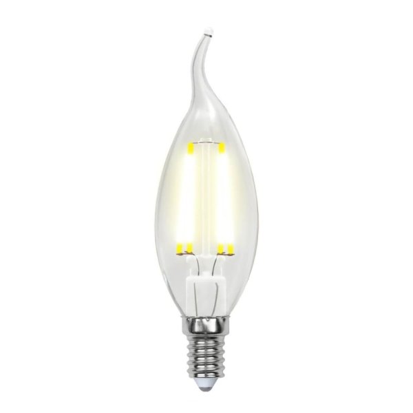 Лампа светодиодная филаментная (UL-00002199) Uniel E14 6W 3000K прозрачная LED-CW35-6W/WW/E14/CL GLA01TR