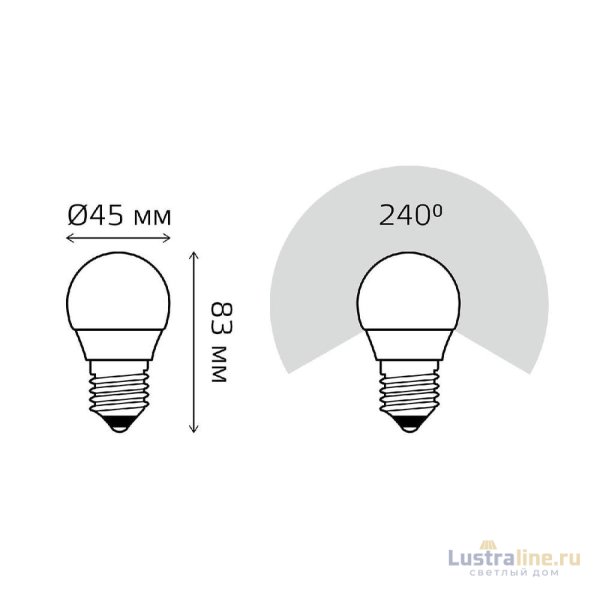 Лампа светодиодная Gauss E27 7W 4100K матовая 53227T