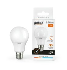 Лампа светодиодная Gauss E27 7W 2700K матовая 23217A