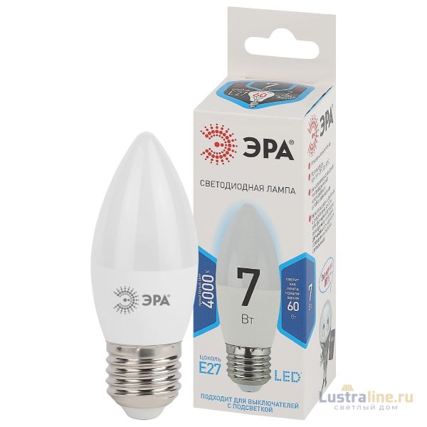 Лампа светодиодная Эра E27 7W 4000K LED B35-7W-840-E27 Б0020540 Лампа светодиодная Эра E27 7W 4000K LED B35-7W-840-E27 Б0020540