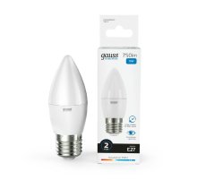 Лампа светодиодная Gauss E27 10W 6500K свеча матовая 30230