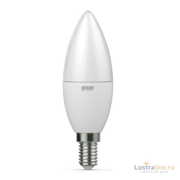 Лампа светодиодная Gauss E14 12W 6500K свеча матовая 33132