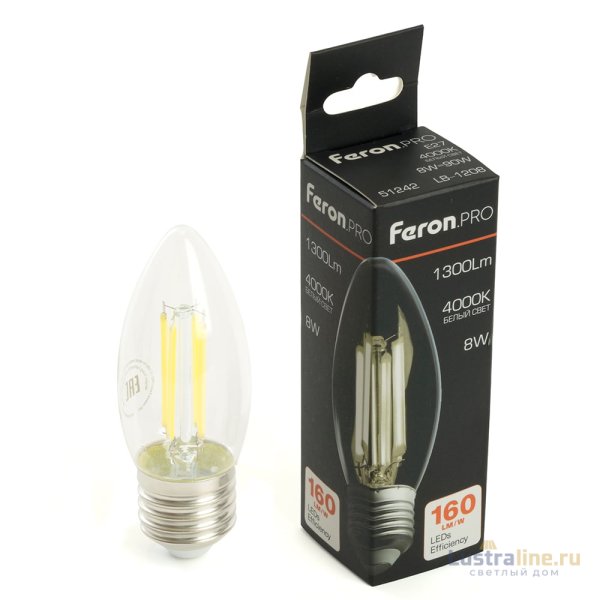 Светодиодная лампа Feron LB-1208 E27 8W 4000K 51242 Светодиодная лампа Feron LB-1208 E27 8W 4000K 51242