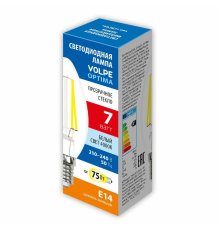 Лампа светодиодная Volpe Optima LED-C35-7W/4000K/E14/CL/SLF UL-00008333