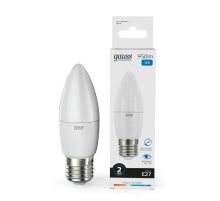 Лампа светодиодная Gauss E27 12W 6500K свеча матовая 30232