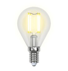Лампа светодиодная филаментная (UL-00002201) Uniel E14 6W 3000K прозрачная LED-G45-6W/WW/E14/CL GLA01TR
