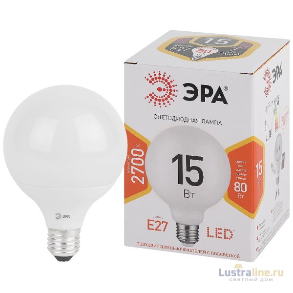 Лампа светодиодная Эра E27 15W 2700K LED G95-15W-2700K-E27 Б0049077